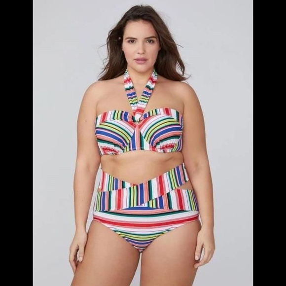 Lane Bryant Swim Top With Built In Bra 42DD - Picture 1 of 2
